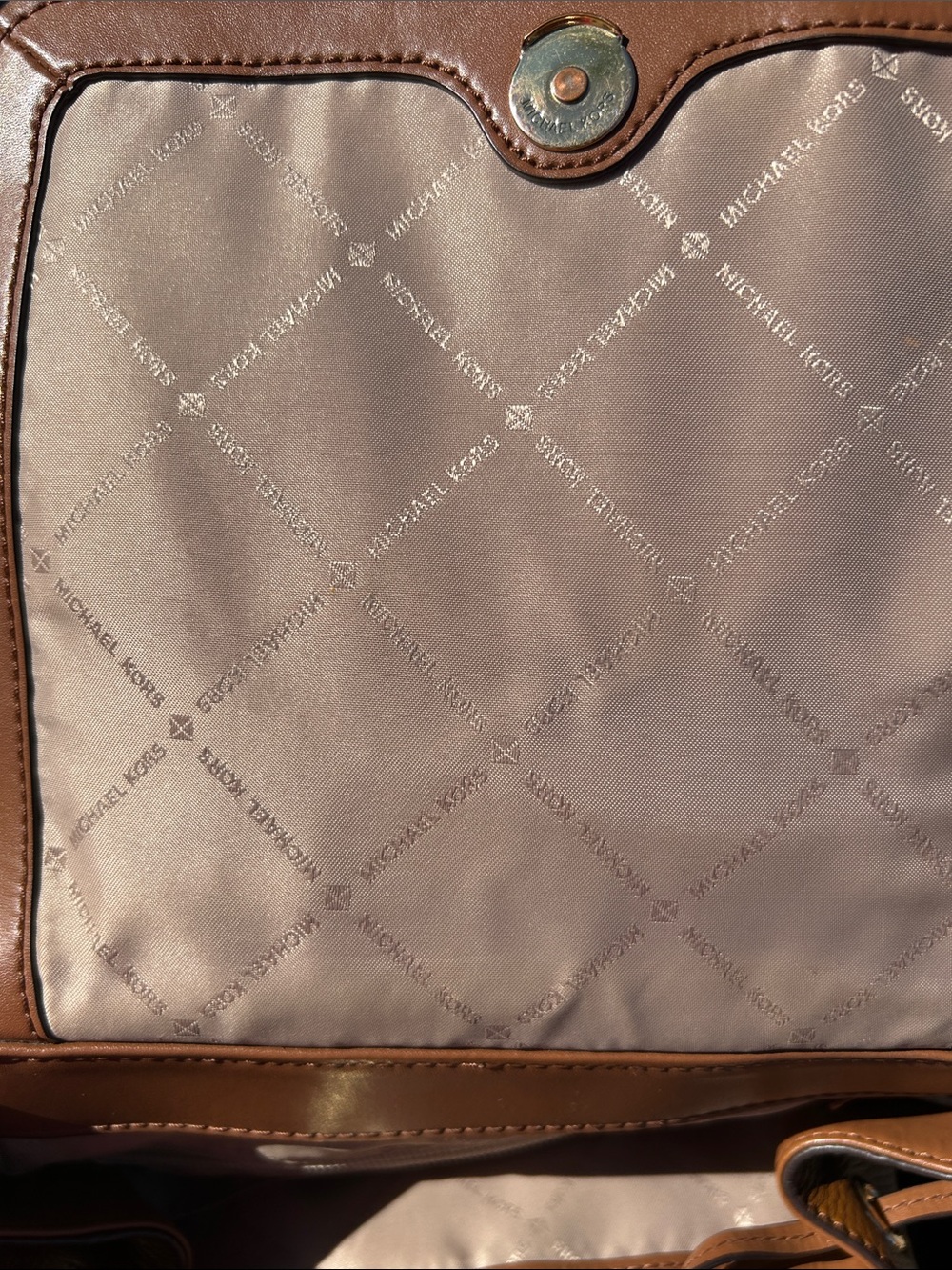 MICHAEL KORS Cognac Pebbled Leather Backpack - Picture 2 of 4
